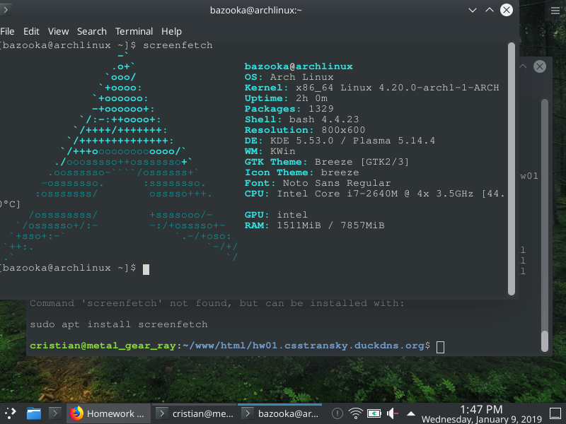 Arch Linux Screenfetch